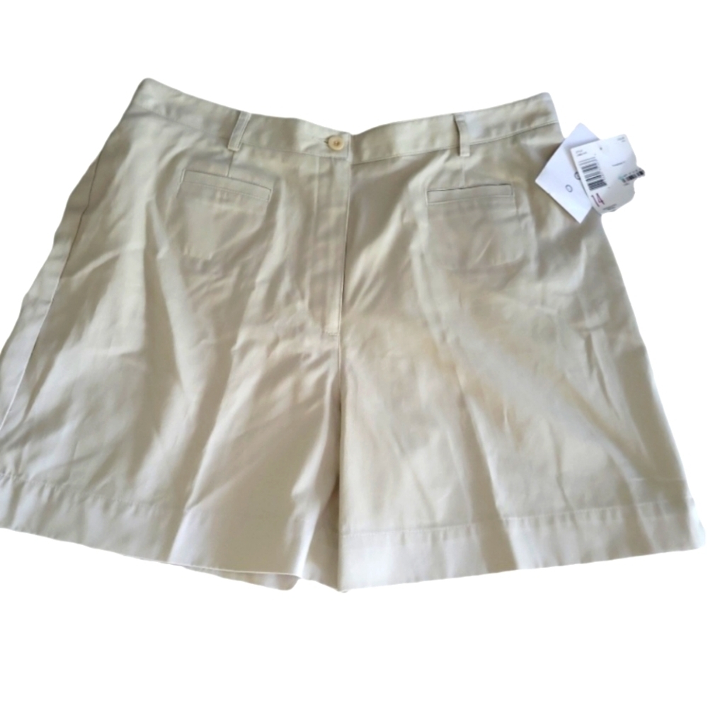 Liz Claiborne Liz Sport Light Khaki Shorts Size 14 New With Tags